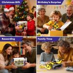 LECPOP 5 in 1 STEM Robot Toy Building Kit, 452 PCS Blocks App & Remote Control Engineering Toys Robotics for Kids Ages 8-12, RC Bulldozer Erector Sets for Boys Girls 6 7 9 10 11 13 14+ Birthday Gifts