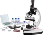 AmScope 120X-1200X 52-pcs Beginner Microscope STEM Kit with Metal Body Microscope, Plastic Slides, LED Light and Carrying Box (M30-ABS-KT2-W),White