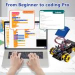 ACEBOTT Smart Robot Car Kit, 4WD Remote Control Car Compatible with Arduino IDE, Electronic Programming Project/STEM Education/Science Coding Kit for 12+ Teens Beginner Adults Unique Gifts