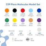 Old Nobby Lessons in Chemistry Model Kit - 239 Pc Molecular Model Kit Organic Chemistry for Students - Complete Molecular Model Kit, Chemistry Set for STEM, Visualizing Bonds and Structures