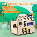 KEYESTUDIO ESP32 Smart Home Starter Kit for Arduino and Python,Electronics Home Automation Coding Kit, Wooden House DIY Sensor Kit STEM Educational Set for Adults Teens 15+