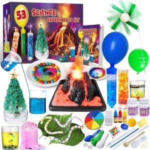 UNGLINGA 53 Experiments Science Kits for Kids Boys Girls, Gift Ideas for Birthday Christmas, Chemistry Physics Set, STEM Activities Learning Educational Scientist Toys
