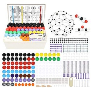 RELIANCER Molecular Model Kit,444PCS Organic Molecular Chemistry Set w/C60,Atoms,Bonds,Molecular Structures Building Kit for Chemistry Learning,STEM Science Kits for Teachers,Students,Young Scientists