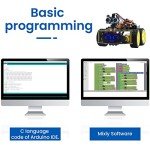 KEYESTUDIO Smart Car Robot,4WD Programmable DIY Starter Kit for Arduino for Uno R3,Electronics Programming Project/STEM Educational/Science Coding Kit for Teens Adults,15+