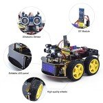 KEYESTUDIO Smart Car Robot,4WD Programmable DIY Starter Kit for Arduino for Uno R3,Electronics Programming Project/STEM Educational/Science Coding Kit for Teens Adults,15+