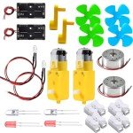 Science STEM Project for Kids Ages 6 8 10 12 Years Boys Girls,Physics Experiment Kit Energy Conversion School Educational Set Mini Generator Motors DIY Wind Turbine Hand Cranked Power Generator