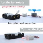 Science STEM Project for Kids Ages 6 8 10 12 Years Boys Girls,Physics Experiment Kit Energy Conversion School Educational Set Mini Generator Motors DIY Wind Turbine Hand Cranked Power Generator