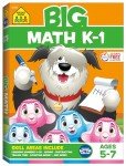 School Zone Big Math K-1 Workbook: 320 Pages, Kindergarten, 1st Grade, Numbers, Addition, Subtraction, Shapes, Patterns, Graphs, Time, Money, Ages 5-7 (Big Workbook)