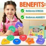 Sensory Toys for Kids Toddlers - Social Emotional Feelings Toys for Special Needs, Texture Shapes Learning Tactile Toy Preschool Classroom Must Haves, Calm Down Sensory Toys for Autistic Children