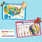 Simply Magic 5 Placemats for Kids - Kids Placemats Non Slip, Washable Reusable Children Placemats, Educational Placemats: USA and World Maps, Periodic Table, US Presidents, Plastic Placemats for Kids