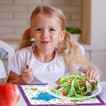 Simply Magic 5 Placemats for Kids - Kids Placemats Non Slip, Washable Reusable Children Placemats, Educational Placemats: USA and World Maps, Periodic Table, US Presidents, Plastic Placemats for Kids