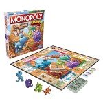 Hasbro Gaming Monopoly Junior Dinosaur Edition Game | Kids Board Games with Dino-Themed Toy Tokens | 2-4 Players for Boys & Girls | Ages 5+ (Amazon Exclusive)