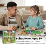 MasterPieces – Jigsaw Puzzle Set for Kids 6+ Years, 4-Pack of 100 Pieces, Educational and Fun Game, Silly Animals Collection, Gift Idea for Children, 8" x 10"