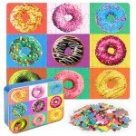 LELEMON Puzzles for Kids Ages 4-6, Donut Puzzle 60 Piece Puzzles for Kids in a Metal Box, Educational Kids Puzzles Jigsaw Puzzles Childrens Puzzle Games Puzzle Toys for Girls and Boys