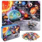 LELEMON Puzzles for Kids Ages 4-6, Space Puzzle 60 Piece Puzzles for Kids in a Metal Box, Educational Kids Puzzles Jigsaw Puzzles Childrens Puzzle Games Puzzle Toys for Girls and Boys