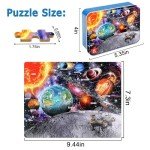LELEMON Puzzles for Kids Ages 4-6, Space Puzzle 60 Piece Puzzles for Kids in a Metal Box, Educational Kids Puzzles Jigsaw Puzzles Childrens Puzzle Games Puzzle Toys for Girls and Boys