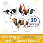 The Learning Journey: Match It! Head to Tail - 20 Self-Correcting Animal-Themed Puzzle Sets - Matching Puzzles for Children Ages 3-6 Years (40 Pieces), White