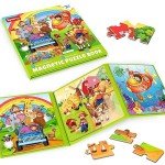 SYNARRY Magnetic Puzzles for Kids Ages 3-5, 20 Pieces Toddler Animal Puzzles, Children Travel Activity Toys Games for 3 4 5 6 Years Old Kids Boys Girls in Car Airplane, Learning Magnet for Road Trip