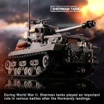 WW2 Army Tank Toys Building Kit, Create a German Tiger & an American M4 Sherman Tank Models with 1184 Blocks, Great Military Gifts for Boys Kids Age 8-14