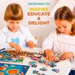 QUOKKA Wooden Space Puzzles for Kids Ages 3-5 – 28 Pieces Toddlers Kids Puzzles Ages 4-8 Year Olds – Wood Space Toys for Children Games for Boys and Girls 6-8 yo