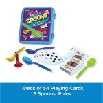 Spoons in a Case, Card Games for Kids - Spoons Game, Deck of Cards, Fun Family Games for Kids and Adults, Playing Cards, Game Night, Travel Games, 3-6 Multi-Player Card Game, Games for Adults, Ages 7+
