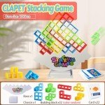CLAPET 32 Pcs Tetra Tower Stacking Game, Fun Balance Building Blocks Board Games for Kids Adults Family Party, Toys Gifts for Boys Girls Ages 3-12