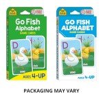 School Zone Go Fish Alphabet Game Cards: Preschool, Kindergarten, 1st Grade, ABC's, Matching, Uppercase and Lowercase Letters, Word-Picture Recognition, Animals, Ages 4+, Packaging May Vary