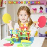 Peg Board Toy set 65Pcs DIY Building Stacking Toys for Kids 3-6 Years Old,STEM Educational Kids Toy for Brain Development,Montessori Sensory Toys,Upgrade Various Foam Board Plastic Lacing String Game