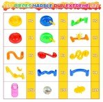 Gifts2U Marble Run Toy, 130Pcs Educational Construction Maze Block Toy Set with Glass Marbles for Kids and Parent-Child Game