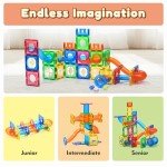 MAGBLOCK 85Pcs Marble Run Toy Magnetic Tiles STEM Educational Building Blocks Child Brain Development Kit Magnet Construction Toys for Boys Girls Kids Age 5 6 7+ Years Old