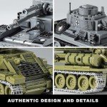 WW2 Army Tanks Toy Building Kit, Create a Soviet T-34 Tank & a German Panzer 38(t) Tank, Great Military Model Toys Gift for Boys, Kids, and Teens Age 8+ (1008 Pieces)