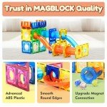 MAGBLOCK 85Pcs Marble Run Toy Magnetic Tiles STEM Educational Building Blocks Child Brain Development Kit Magnet Construction Toys for Boys Girls Kids Age 5 6 7+ Years Old