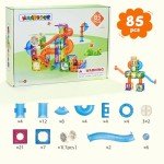 MAGBLOCK 85Pcs Marble Run Toy Magnetic Tiles STEM Educational Building Blocks Child Brain Development Kit Magnet Construction Toys for Boys Girls Kids Age 5 6 7+ Years Old