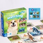 72 (36 Pairs) Spanish English Bilingual Animal Memory Matching Game with Reusable Custiomizable Cards,Instruction Language Learning Games for Kids -Early Education ESL and Language Immersion for Kids.