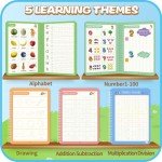 Magic Practice Copybook, Reusable Writing Practice Book, for Preschool Kids Age 3-8 ​Calligraphy 9.44in×6.29in(5 Books with Pens)