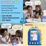 GUFINO Talking Flash Cards – 300 Spanish Flashcards for Kids for Cognitive Abilities & Boost Language Development – Learning Games, Blue Toddler Boy Gifts. See and Say Toys for Toddlers
