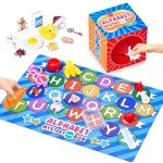 JoyCat Mystery Alphabet Box for Kids 26 PCS Letters Sorting Matching Game Activities Letter Sounds Fine Motor Learning Toys for Preschool Kindergarten Classroom - Easter Basket Stuffers Gifts