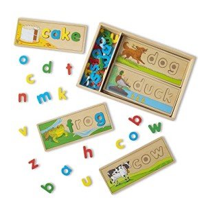 Melissa & Doug See & Spell Wooden Educational Language Learning Toy With Letters, Puzzle Boards Preschool Learning Activities, See & Spell Toys For Kids Ages 4+
