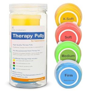 FlintRehab Durable Quality Therapy Putty (4 Pack, 3-Oz each), Theraputty for Hand Therapy, Fidgeting & Stress Relief, Therapy Putty for Kids, Hand Putty Physical Therapy, Stress Putty for Adults