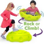 Simplay3 Two Sided Rock Around Wobble Disk and Climbing Dome for Toddlers and Kids - Rocking and Climbing - Indoor/Outdoor - Green, Made in USA