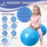 Meex Sensory Peanut Ball for Kids Therapy and Exercise - Enhance Balance, Motor Skills and Physical Therapy Calming Development with Our Yoga Ball - Flexible Seating for Autistic Children (Blue)