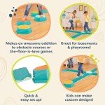 B. Toys – Balance Beam for Kids – Interlocking Balancing Beams – 5 Sensory Pads & 8 Beams – Active Play for Toddlers, Kids – 3 Years + – Balance & Build Set