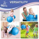 Meex Sensory Peanut Ball for Kids Therapy and Exercise - Enhance Balance, Motor Skills and Physical Therapy Calming Development with Our Yoga Ball - Flexible Seating for Autistic Children (Blue)