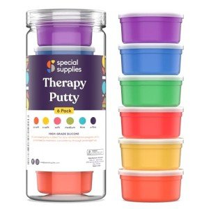 Special Supplies Therapy Putty for Kids and Adults - Resistive Hand Exercise Stress Relief Therapy Putty Kit, Set of 6 Strengths, 3 Ounces of Each Putty