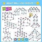 SpringFlower Fort Building Kit for Kids,STEM Construction Toys, Educational Gift for 3 4 5 6 7 8 9 10 11 12 Years Old Boys and Girls,Ultimate Creative Set for Indoor & Outdoors Activity,100 Pcs
