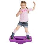 Kids Rocking Seesaw Balance Board with 5 Wooden Balls Sensory Training Rocking Board Balance Training Equipment Children Indoor Outdoor Activity Toy
