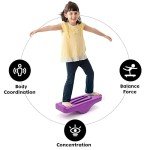 Kids Rocking Seesaw Balance Board with 5 Wooden Balls Sensory Training Rocking Board Balance Training Equipment Children Indoor Outdoor Activity Toy