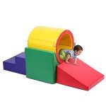 TOLEAD Tunnel/Ramps Foam Climber, Climb & Crawl Foam Activity Play Set for Toddlers and Kids, Safe Indoor Crawling Gym Equipment for,Infant,Baby Waterproof Easy to Clean