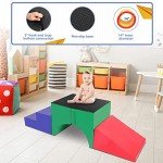 TOLEAD Tunnel/Ramps Foam Climber, Climb & Crawl Foam Activity Play Set for Toddlers and Kids, Safe Indoor Crawling Gym Equipment for,Infant,Baby Waterproof Easy to Clean