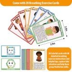 Garybank Mindfulness Game for Kids - Tic Tac Toe - Affirmations Cubes - W/20 Breathing Exercise Cards, Calm Down Corner Supplies for Kids Calm & Focus, Counselor Therapy Games